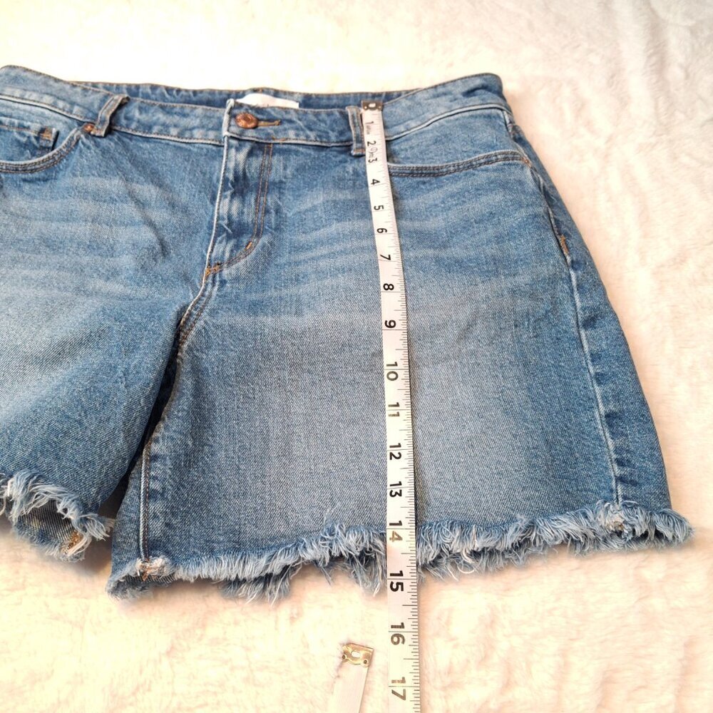 Ann Taylor Loft Bermuda Denim Shorts Sz 29 Frayed Cowgirl Western Rodeo - Picture 13 of 15